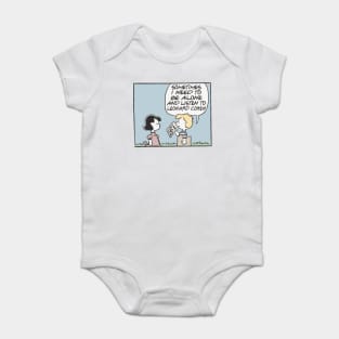 Leonard Cohen / Vinyl Obsessive Comic / Fan Art Design Baby Bodysuit